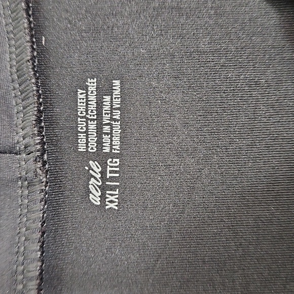 Aerie NWT Crossover High Cut Cheeky Bikini Bottom Size XXL Black - Picture 7 of 9